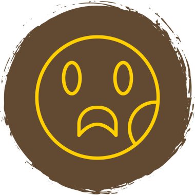 sad face emoticon icon, simple vector illustration 