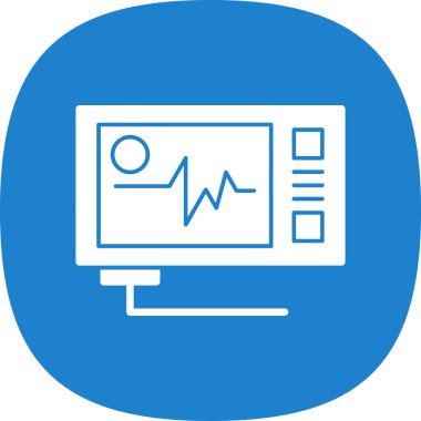 Vector Illustration ECG Kalp atışı Ekranı. Sağlık Geçmişi