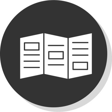 Broşür simgesi, vektör illüstrasyonu basit tasarım