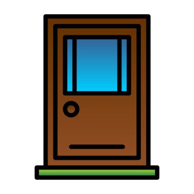 Kapı web simgesi, vektör çizim