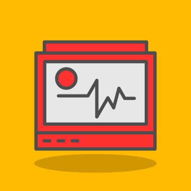Ecg izleyici ikon vektör illüstrasyonu