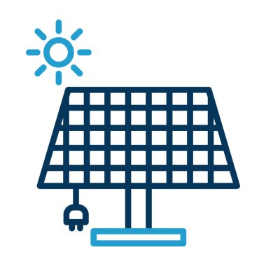 Güneş enerjisi paneli vektör illüstrasyonu