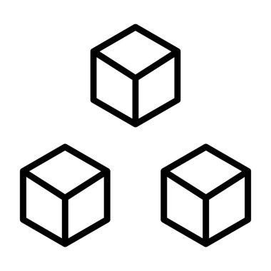 üç küp web simgesi, illüstrasyon vektörü 