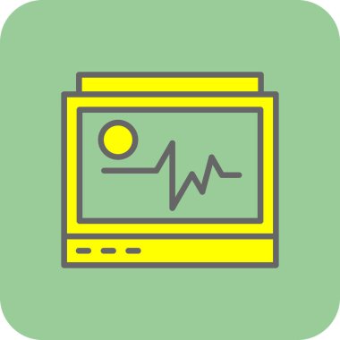 Ecg izleyici ikon vektör illüstrasyonu