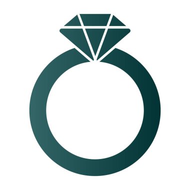 Elmas yüzük. Web simgesi basit illüstrasyon