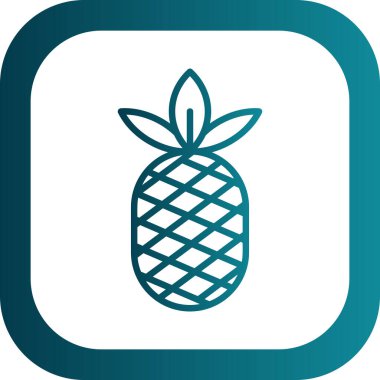 Ananas. Web simgesi basit illüstrasyon 