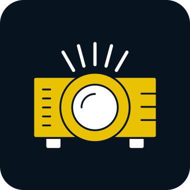 Projektör simgesi, vektör illüstrasyonu 