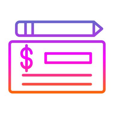 Çek düz simgesinin vektör illüstrasyonu