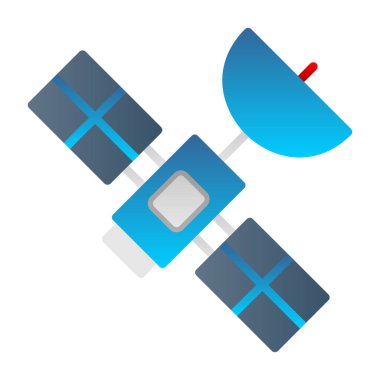 Beyaz arka plan üzerinde izole uydu simgesi