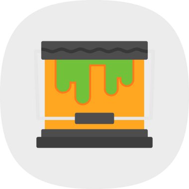 Kova doğrusal simgesini boya, vektör illüstrasyonuName 