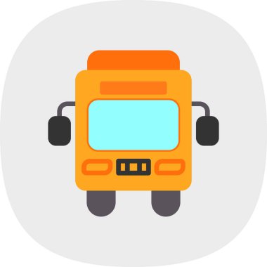 Otobüs. Web simgesi basit illüstrasyon             