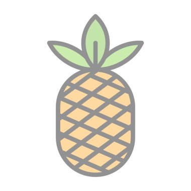 Ananas. Web simgesi basit illüstrasyon 