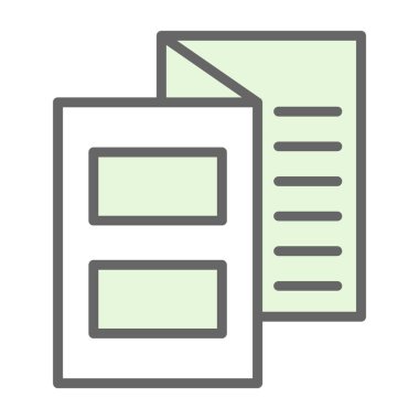 Broşür simgesi, vektör illüstrasyonu basit tasarım