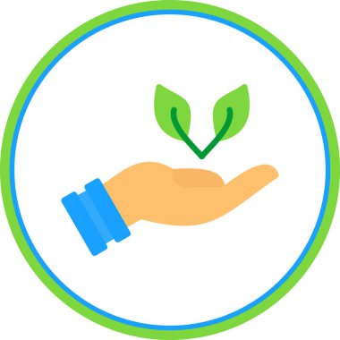 Düz biçimli ekoloji koruma ortamı simgesi