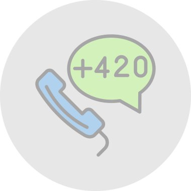 Çek Cumhuriyeti ülke kodu (+ 420) vektör simgesi