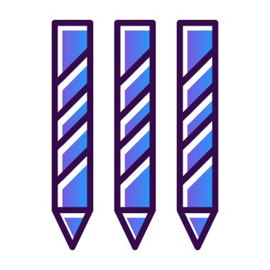 Renkli kalemler. Web simgesi basit illüstrasyon  