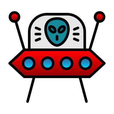 Uzaylı. Web simgesi basit illüstrasyon 