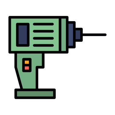 Matkap Makinesi grafik vektör illüstrasyon tasarımı