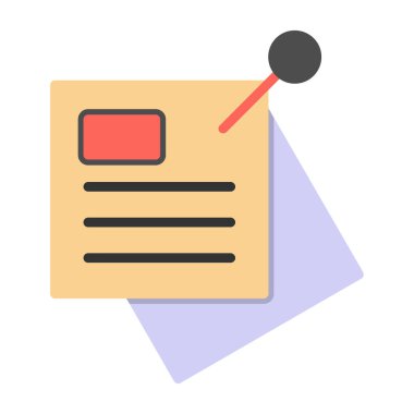 Yapışkan notlar web simgesi basit illüstrasyon 