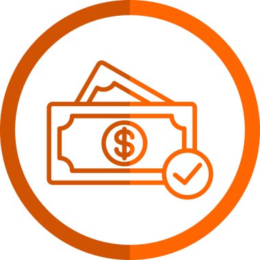 Para simgesi, vektör çizim