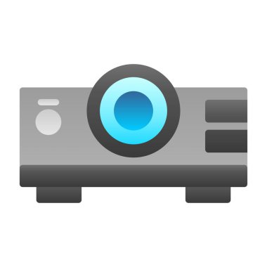 Projektör simgesi, vektör illüstrasyonu 