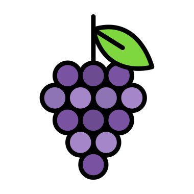 üzüm ikonu vektör illüstrasyonu 