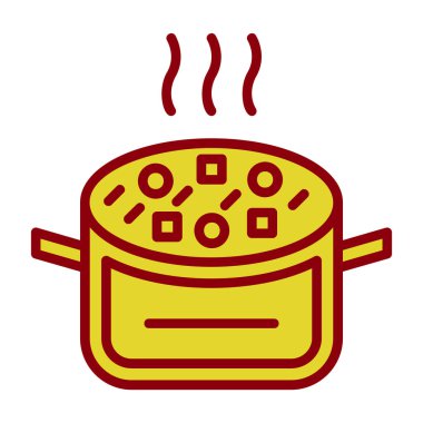 Güveç besin düzlüğü simgesi, vektör illüstrasyonu