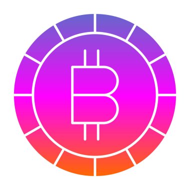 Basit bitcoin simgesi, vektör illüstrasyonu