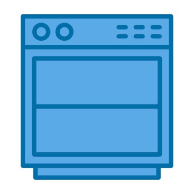 Mutfak ve ev ikonu, bulaşıkçı sembolü, modern illüstrasyon 