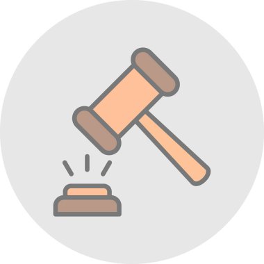 Açık arttırma. Web simgesi vektör illüstrasyonu 