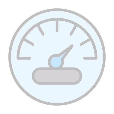 Düz stil izole edilmiş vektör illüstrasyonunda araba hız göstergesi simgesi