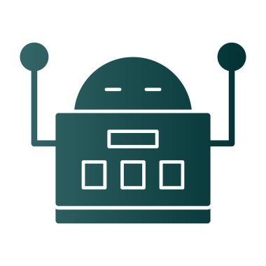 robot düz simgesi, vektör illüstrasyonu