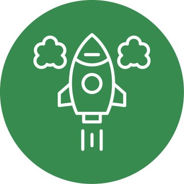 Roket. Web simgesi basit illüstrasyon 