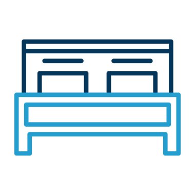 Çift yatak vektör simgesi           