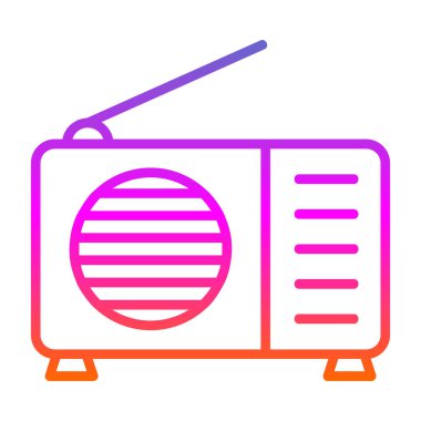 Radyo. Web simgesi basit illüstrasyon 