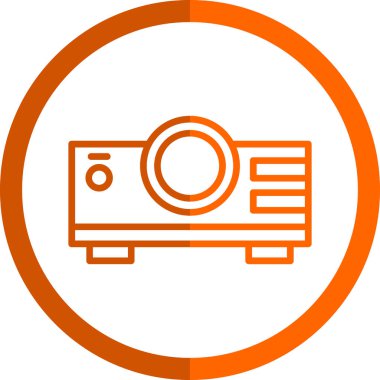 Projektör simgesi, vektör illüstrasyonu 