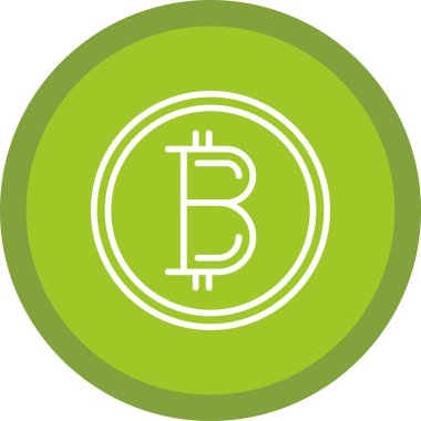 Basit bitcoin simgesi, vektör illüstrasyonu