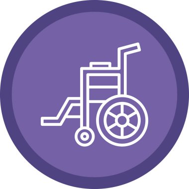 Tekerlekli sandalye web simgesi, vektör illüstrasyonu