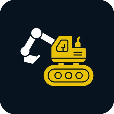 Escavator web simgesi, vektör illüstrasyonu