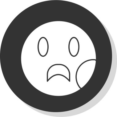 sad face emoticon icon, simple vector illustration 