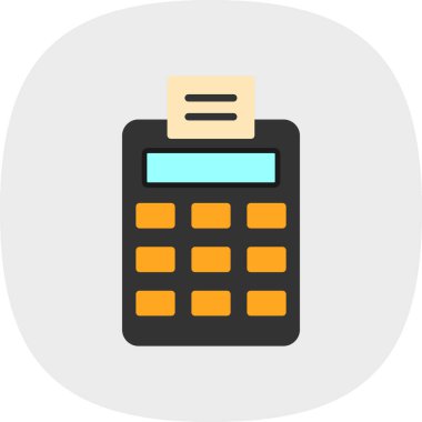 hesap makinesi düz simgesi, vektör illüstrasyonu