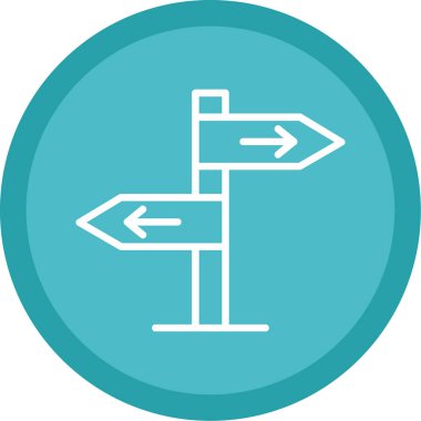 Yol işaretleri düz simge, vektör illüstrasyonu