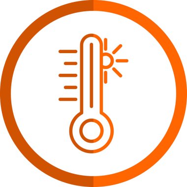 sıcaklık simgesi. Termometre vektör simgesinin basit çizimi