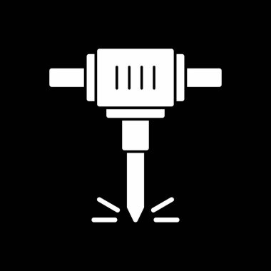 Beyaz arka plan üzerinde izole jackhammer simgesi