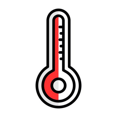 sıcaklık simgesi. Termometre vektör simgesinin basit çizimi