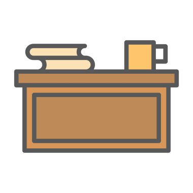 Ofis Tablosu Doldurulmuş Vektör Simgesi Tasarımı