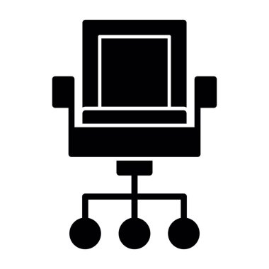 ofis sandalyesi ikon vektör illüstrasyonu