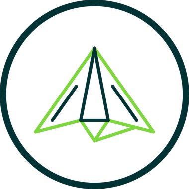 Kağıt düzlem vektör simgesi beyaz arkaplanda izole edildi.