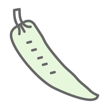 Sıcak Biber Vektörü Düz Simgesi, vektör illüstrasyonu 