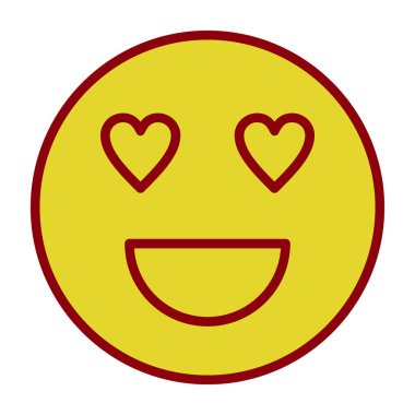 aşk emojisi simgesi, vektör illüstrasyonu